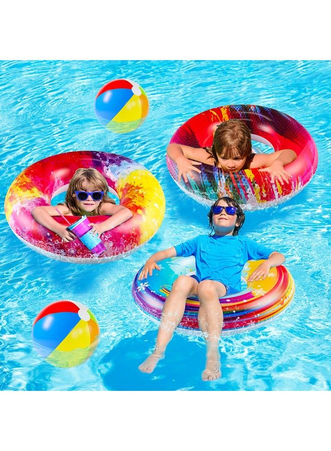 6Pcs Big Pool Floats Tubesparentswell Pool Floats Inflatable Pool Float Swimming Rings Pool Floaties Party Toys For Kids Adults Toddlers