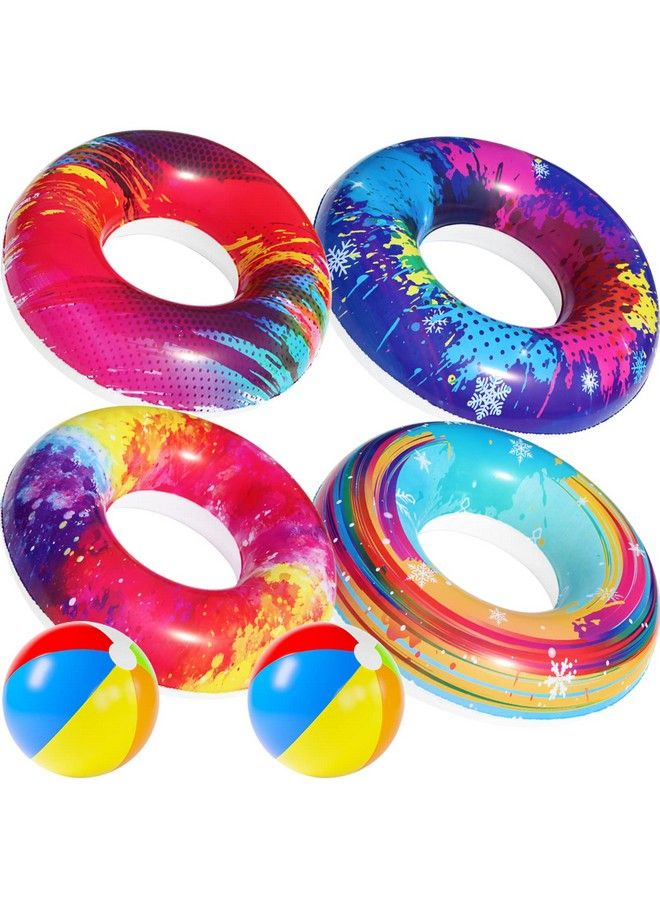 6Pcs Big Pool Floats Tubesparentswell Pool Floats Inflatable Pool Float Swimming Rings Pool Floaties Party Toys For Kids Adults Toddlers