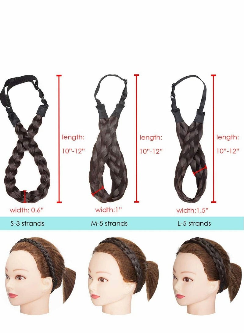 Braided Headband for Women Synthetic Hair Braid Classic Chunky Wide Plaited Braids Elastic Stretch Hairpiece Girl Beauty accessory