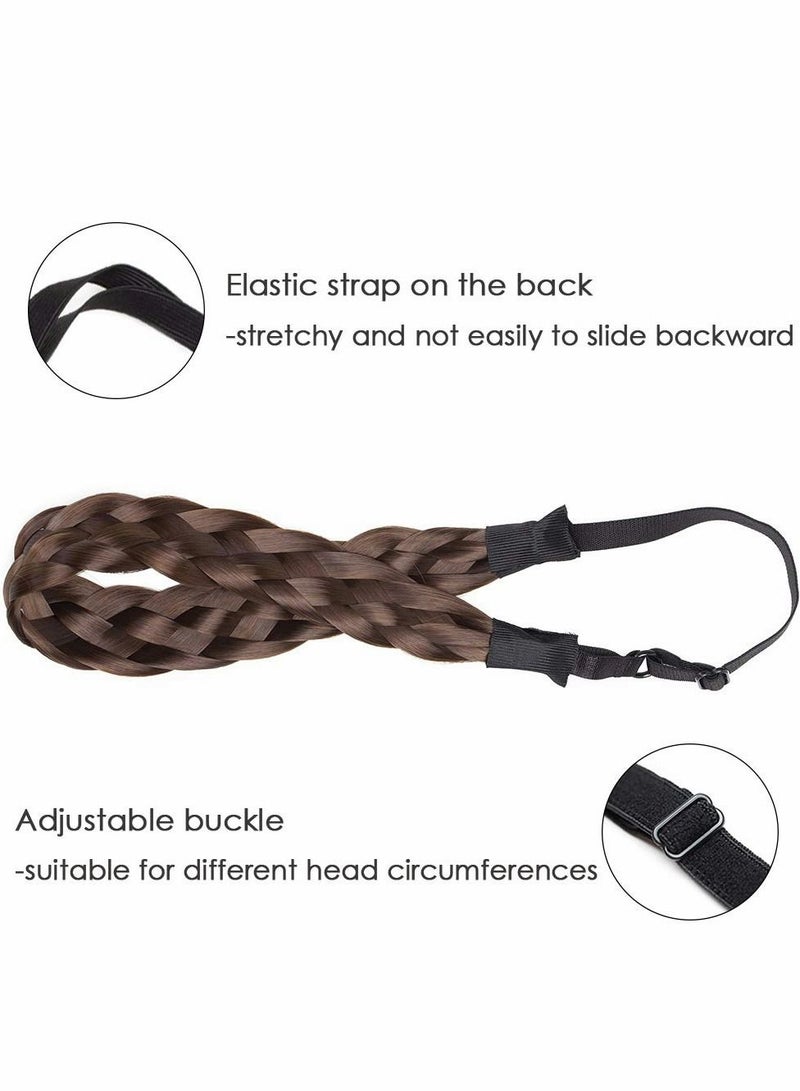 Braided Headband for Women Synthetic Hair Braid Classic Chunky Wide Plaited Braids Elastic Stretch Hairpiece Girl Beauty accessory