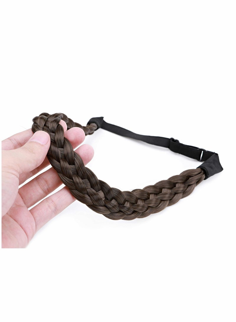 Braided Headband for Women Synthetic Hair Braid Classic Chunky Wide Plaited Braids Elastic Stretch Hairpiece Girl Beauty accessory