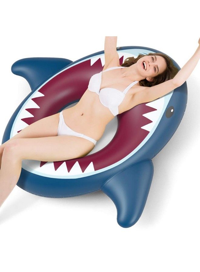 Inflatable Shark Pool Float Shark Floaties Water Fun Summer Beach Swimming Pool Tube Inflatables Ride On Pool Party Raft Lounge Toys For Kids Adults