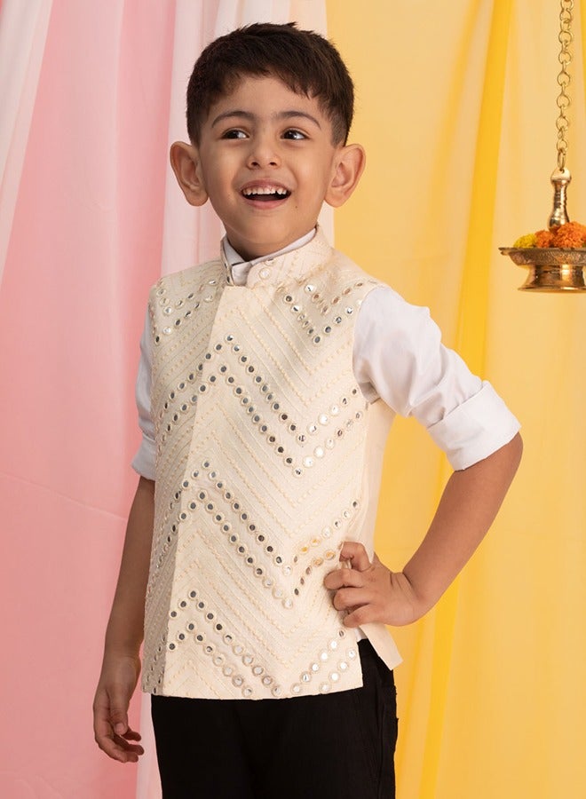 Boys' Cream Nehru Jacket