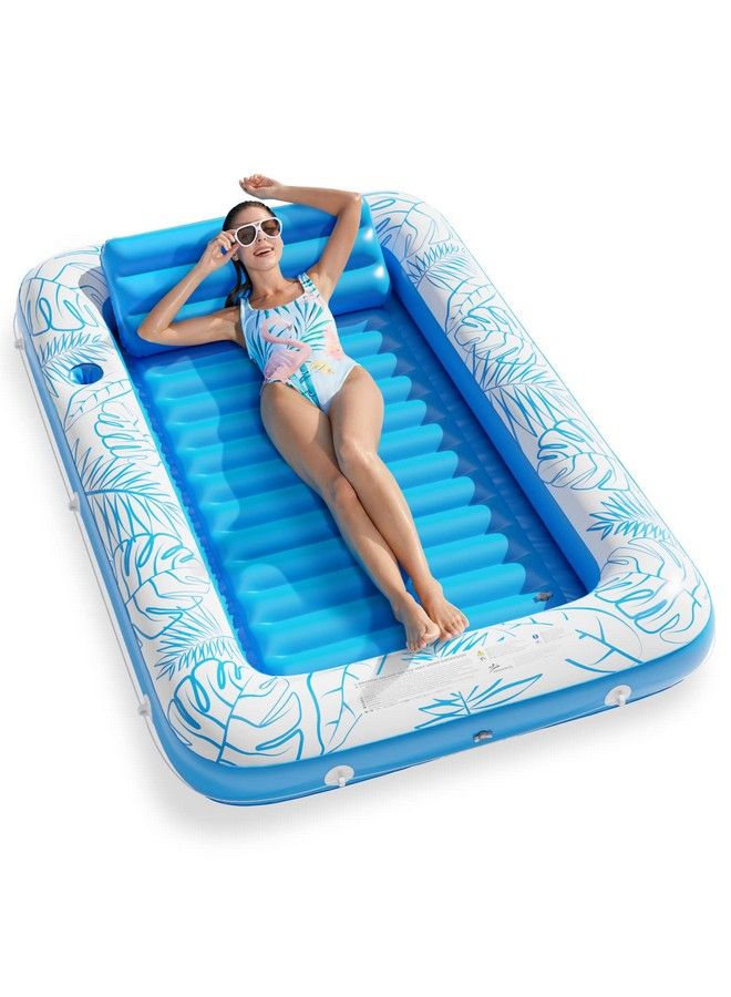 Inflatable Tanning Pool Lounger Float Jasonwell 4 In 1 Sun Tan Tub Sunbathing Pool Lounge Raft Floatie Toys Water Filled Tanning Bed Mat Pad For Adult Blow Up Kiddie Pool Kids Ball Pit Pool (L)
