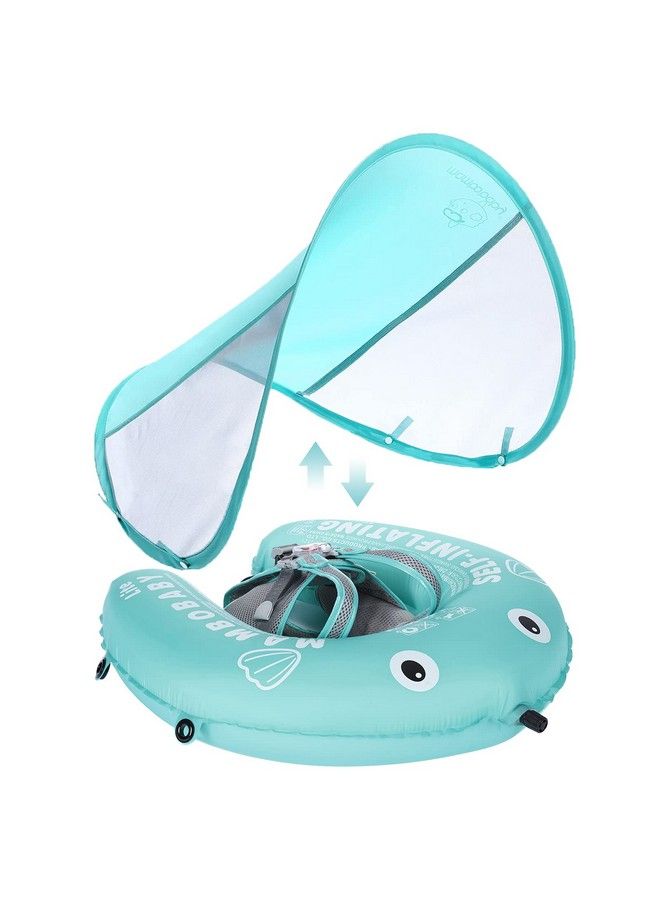 Newest Compressible Folding Mambobaby Baby Selfinflating Float With Sun Canopy Green