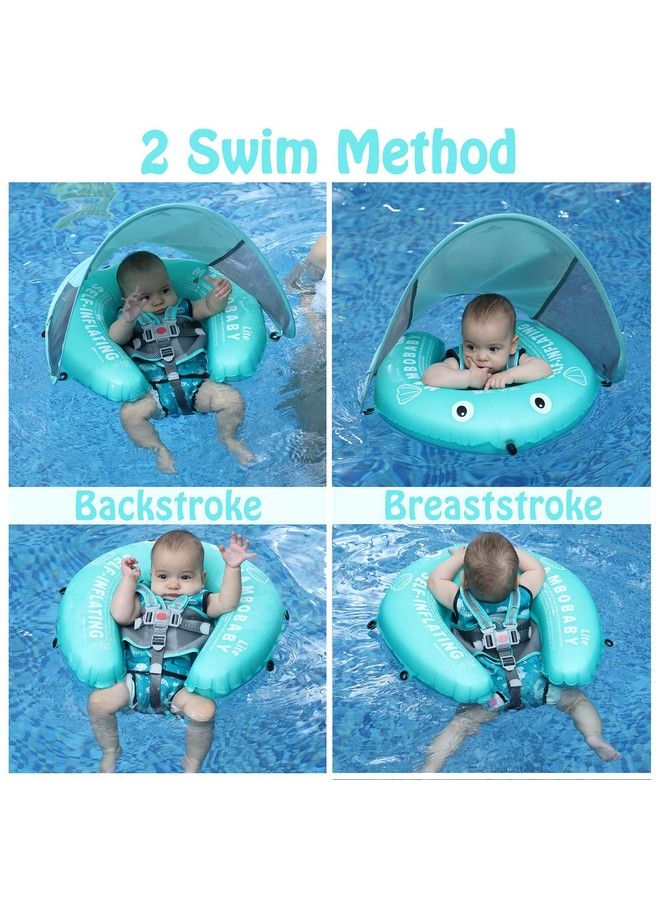 Newest Compressible Folding Mambobaby Baby Selfinflating Float With Sun Canopy Green