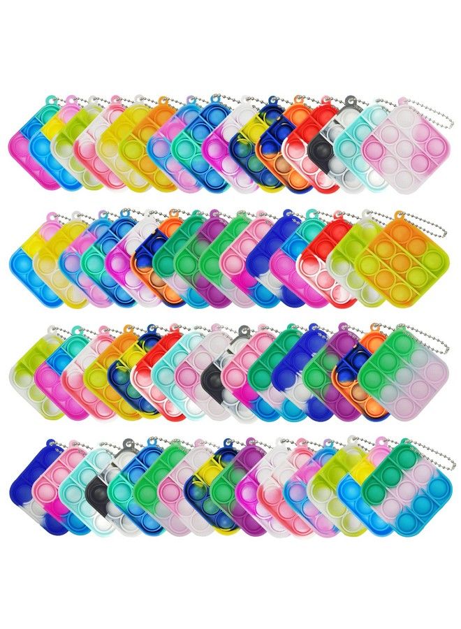 60 Pcs Mini Pop Bubble Fidget Toys For Party Favors, Small Silicone Pop Keychain Bulk For Classroom Prizes,Goodie Bag Stuffers Christmas Valentine Gifts For Kid Student