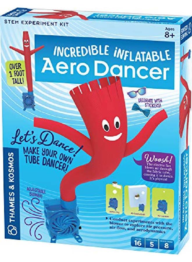 Incredible Inflatable Aero Dancer Stem Experiment Kit ; Make Your Own 1Foot Tall Tube Dancer ; Explore Air Pressure Aerodynamics Gears & Circuits ; Handson Activities & Challenges