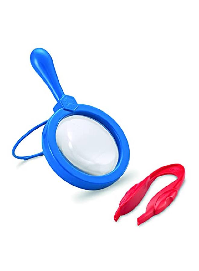 Magnifier & Tweezers Fine Motor Toy Easy Grip Assorted Colors Kids Magnifier Kids Tweezers Ages 3+