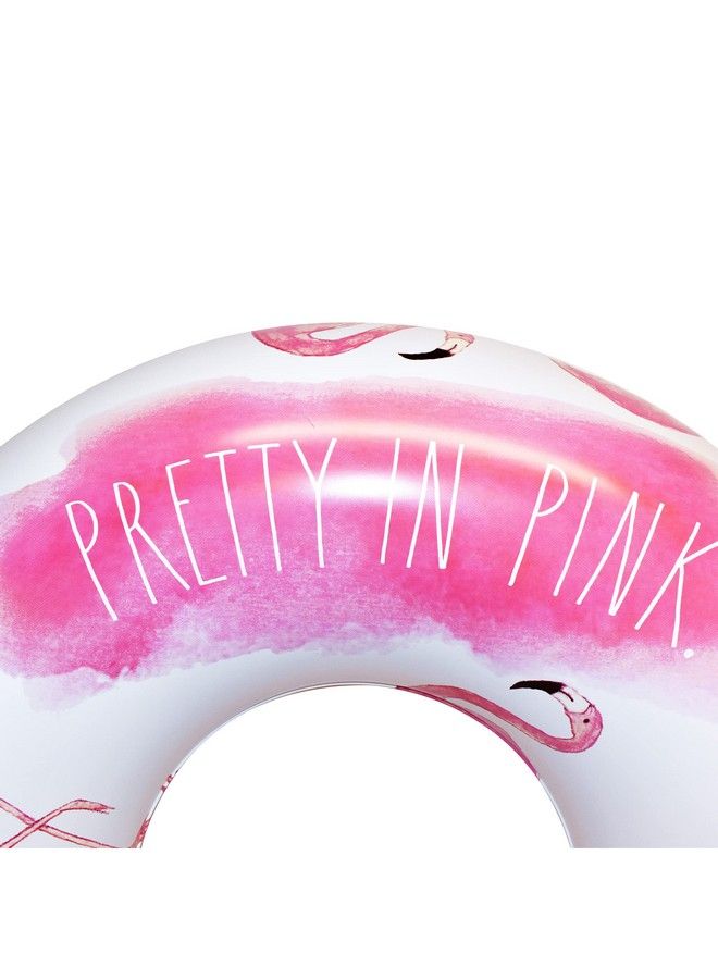 Rae Dunn Ring Float By Coconut Float Pretty In Pink Flamingo Pattern Adult Size Large 48 Inch Inflatable Raft & Durable Water Inner Tube Stable Ride On For Summer Parties & Swim Events