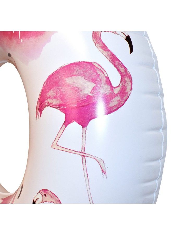 Rae Dunn Ring Float By Coconut Float Pretty In Pink Flamingo Pattern Adult Size Large 48 Inch Inflatable Raft & Durable Water Inner Tube Stable Ride On For Summer Parties & Swim Events