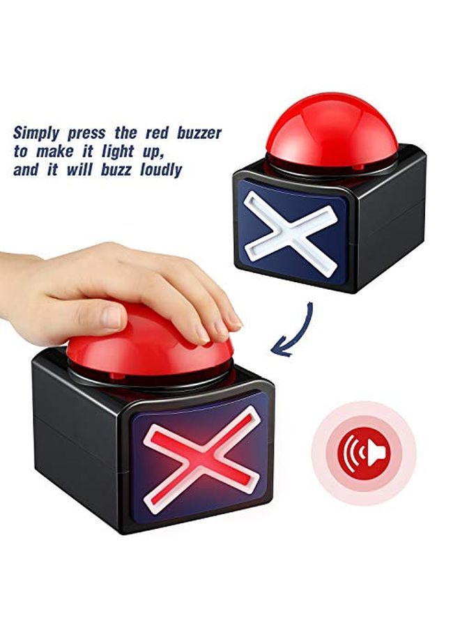 4 Packs Game Answer Buzzers Buzzer Alarm Buttons With Sound And Light Quiz Game Show Party Contest Answer Button Props For Adults Teens Boys Girls