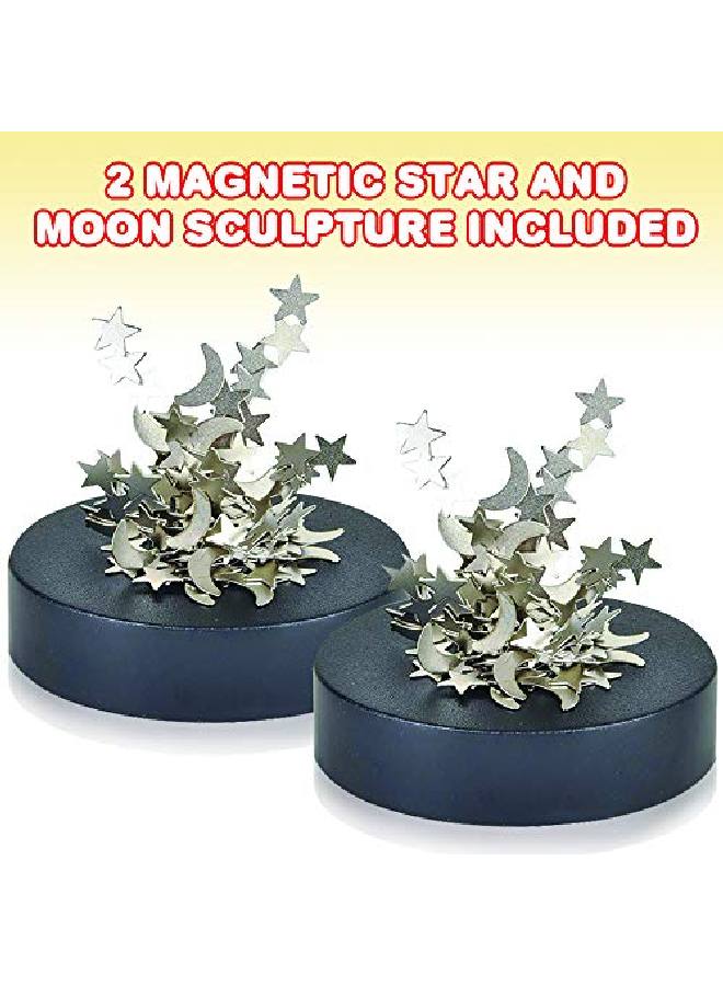 Magnetic Moons And Stars Sculpture Set Of 2 Fun Office Desk Accessories Stressrelief Magnet Fidget Toys For Adults Stocking Stuffers And Educational Development Toys For Kids