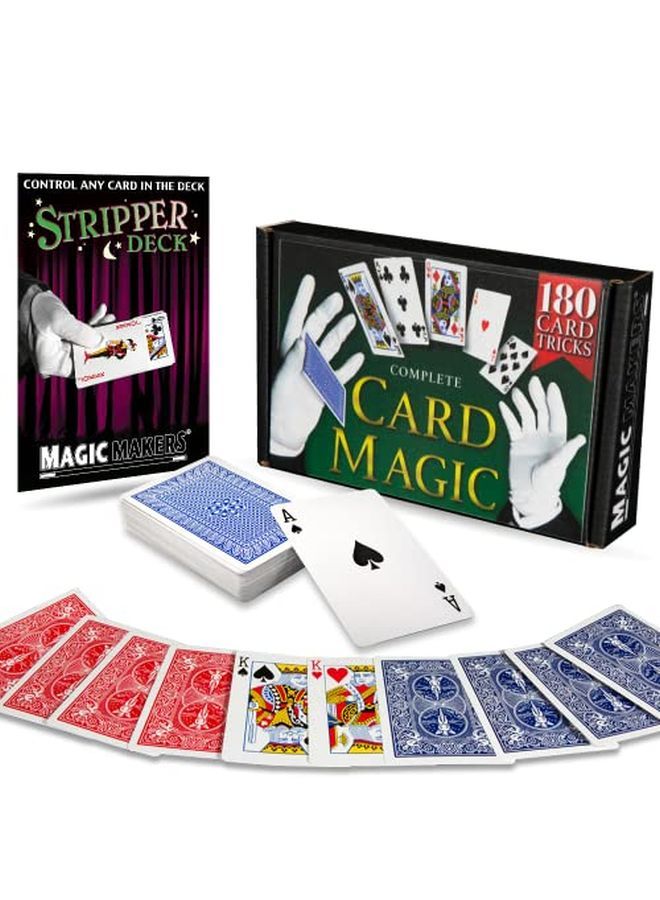 Stripper Deck With 10 Bonus Tricks (Blue) Tapered Magic Trick Deck