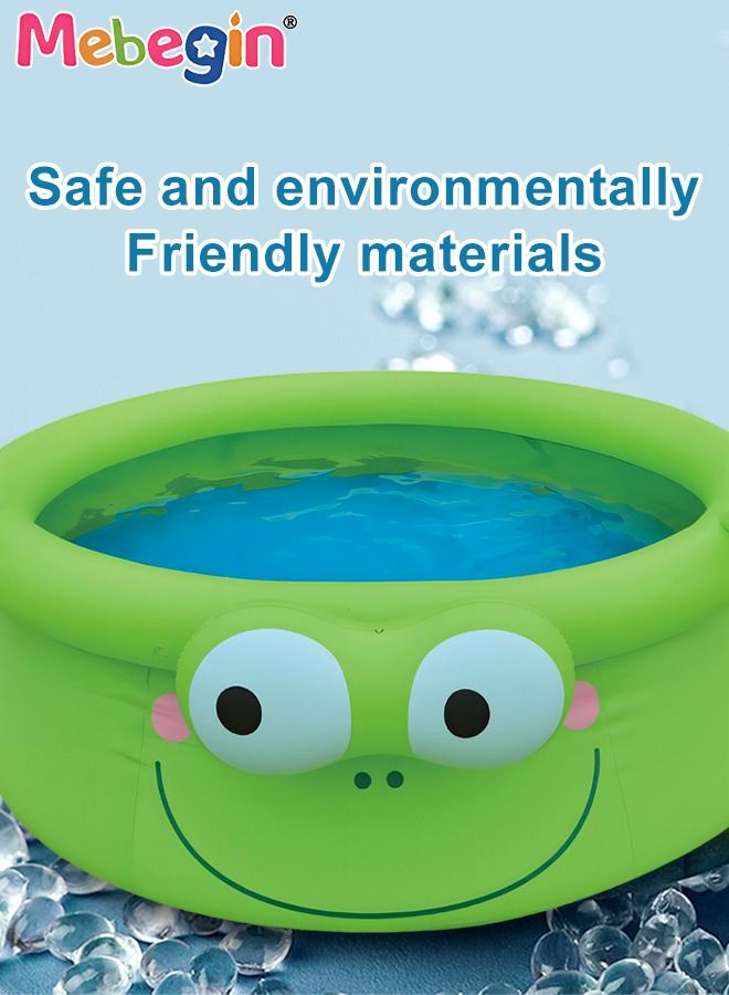 175*62cm Frog Shape Inflatable Swimming Pool, Thickened Inflatable Lounge Pool Ball Pit, Cool Summer Swimming Pool Game, Suitatble for Family Use, Outdoor, Garden, Backyard and Summer Water Party