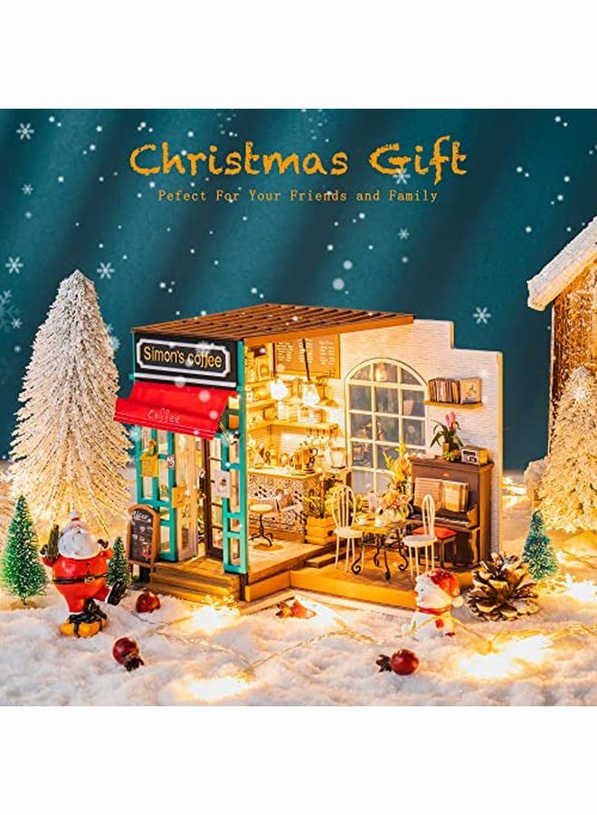 Diy Dollhouse Miniatures Tiny House Building Craft Kit Christmas/Birthday Gift For Adults And Teens(Simon?S Coffee)