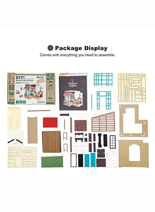 Diy Dollhouse Miniatures Tiny House Building Craft Kit Christmas/Birthday Gift For Adults And Teens(Simon?S Coffee)