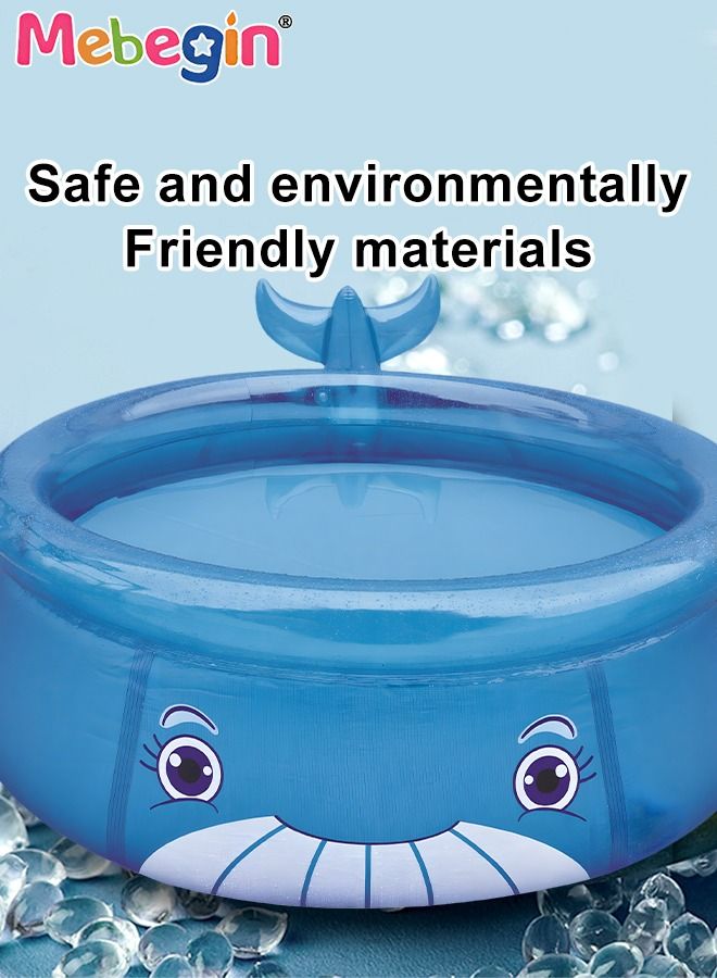 175*62cm Whale Shape Inflatable Swimming Pool, Thickened Inflatable Lounge Pool Ball Pit, Cool Summer Swimming Pool Game, Suitatble for Family Use, Outdoor, Garden, Backyard and Summer Water Party