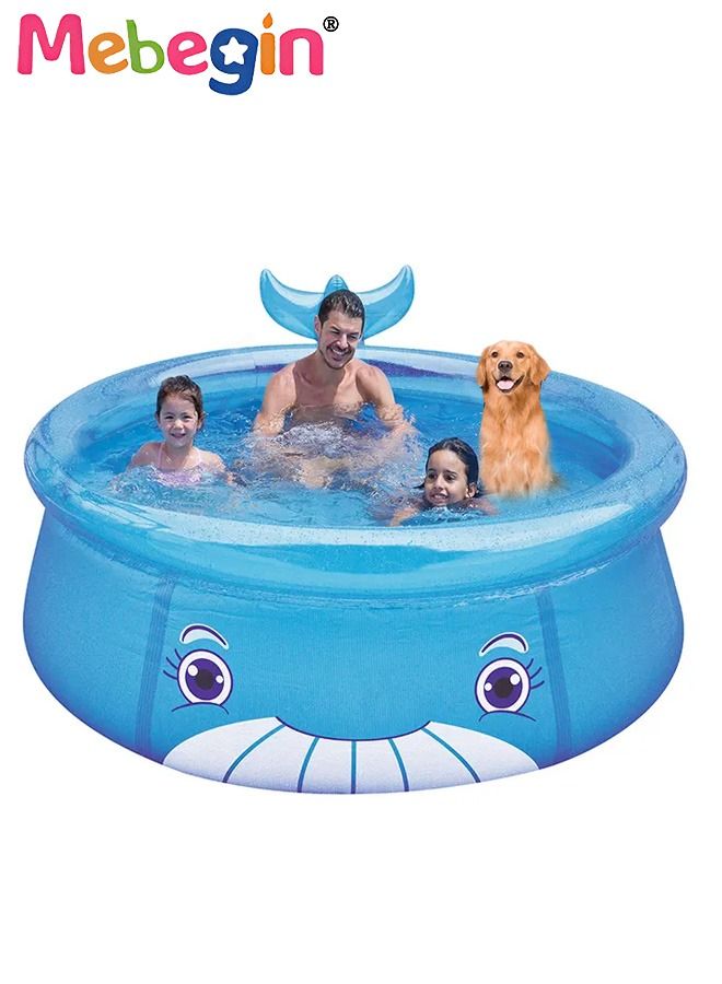 175*62cm Whale Shape Inflatable Swimming Pool, Thickened Inflatable Lounge Pool Ball Pit, Cool Summer Swimming Pool Game, Suitatble for Family Use, Outdoor, Garden, Backyard and Summer Water Party