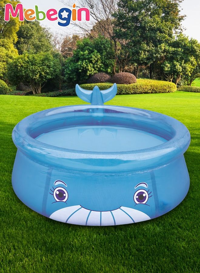 175*62cm Whale Shape Inflatable Swimming Pool, Thickened Inflatable Lounge Pool Ball Pit, Cool Summer Swimming Pool Game, Suitatble for Family Use, Outdoor, Garden, Backyard and Summer Water Party