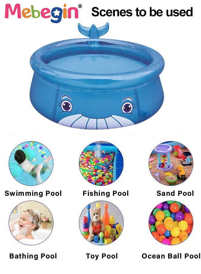 175*62cm Whale Shape Inflatable Swimming Pool, Thickened Inflatable Lounge Pool Ball Pit, Cool Summer Swimming Pool Game, Suitatble for Family Use, Outdoor, Garden, Backyard and Summer Water Party
