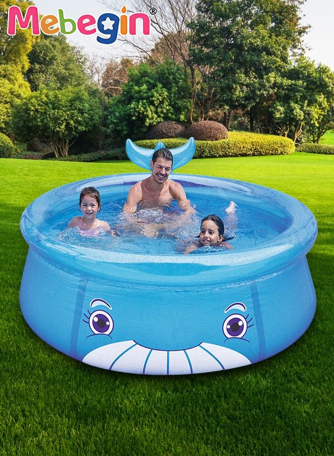 175*62cm Whale Shape Inflatable Swimming Pool, Thickened Inflatable Lounge Pool Ball Pit, Cool Summer Swimming Pool Game, Suitatble for Family Use, Outdoor, Garden, Backyard and Summer Water Party