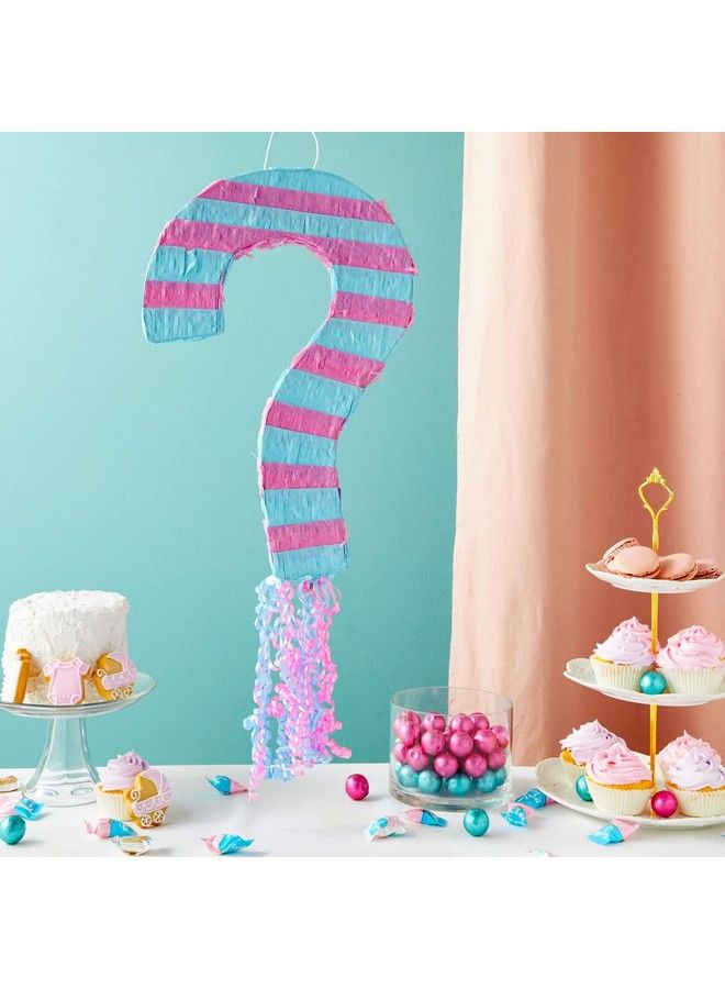 Pull String Gender Reveal Question Mark Pinata, Boy Or Girl Baby Shower Party Supplies (17 X 12 X 3 In)