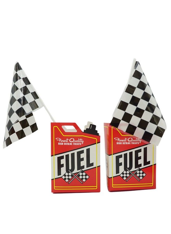 24 Race Car Popcorn Treat Boxes With 24 Checkered Flags, Black And White Racing Flag 6