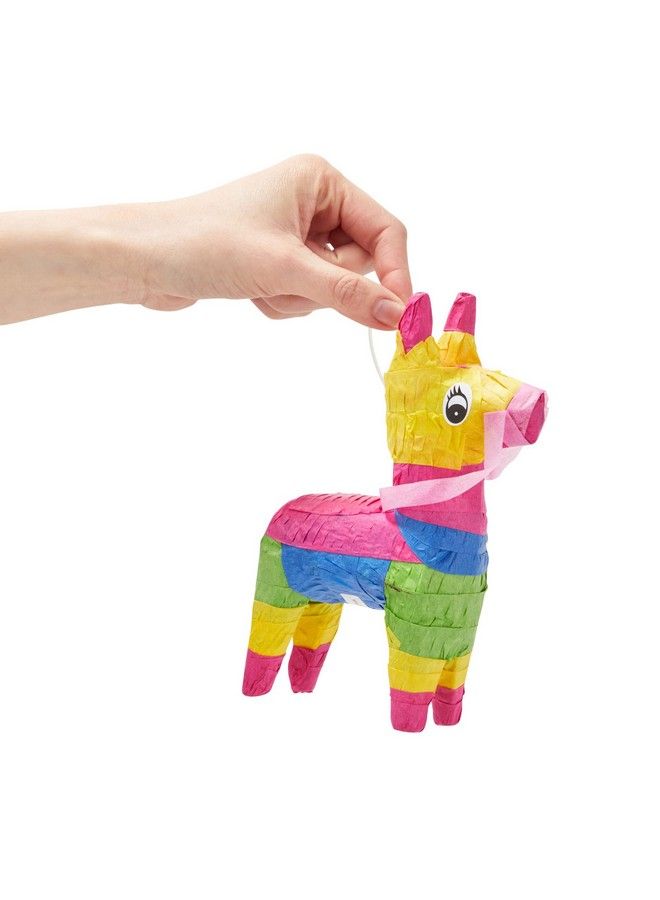 3 Piece Mini Rainbow Donkey Pinata Set For Cinco De Mayo Party Decorations, Birthdays, Mexican Fiesta Supplies (4 X 7.5 X 2 In)