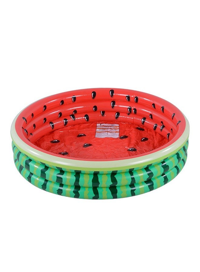 Kiddie Pool Watermelon 3 Ring Inflatable Pool For Kids Ideal Water Pool In Summer 45 Inches Inflatable Swimming Pool For Ages 3+