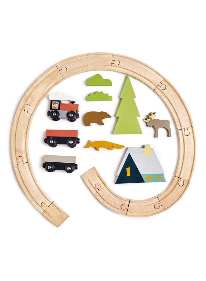 Treetops Train Set Beautiful Wooden Toy Train Set Kids Intelligent And Imaginative Play Skills For Age 3+