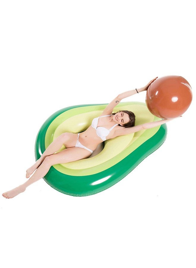Inflatable Avocado Pool Float Floatie With Ball Water Fun Large Blow Up Summer Beach Swimming Floaty Party Toys Lounge Raft For Kids Adults