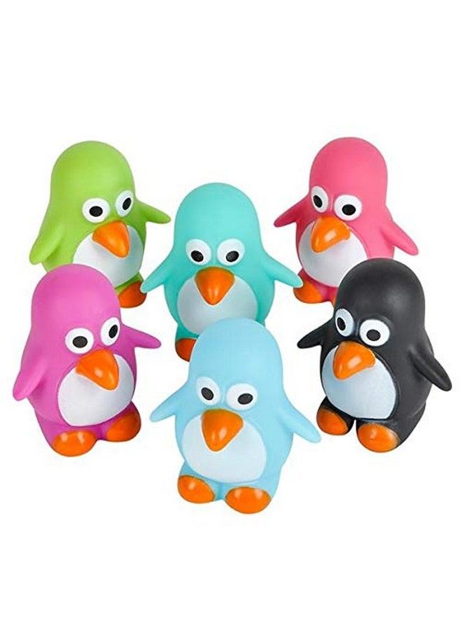 2 Inch Rubber Water Squirting Penguins Assorted Colors Set Of 12