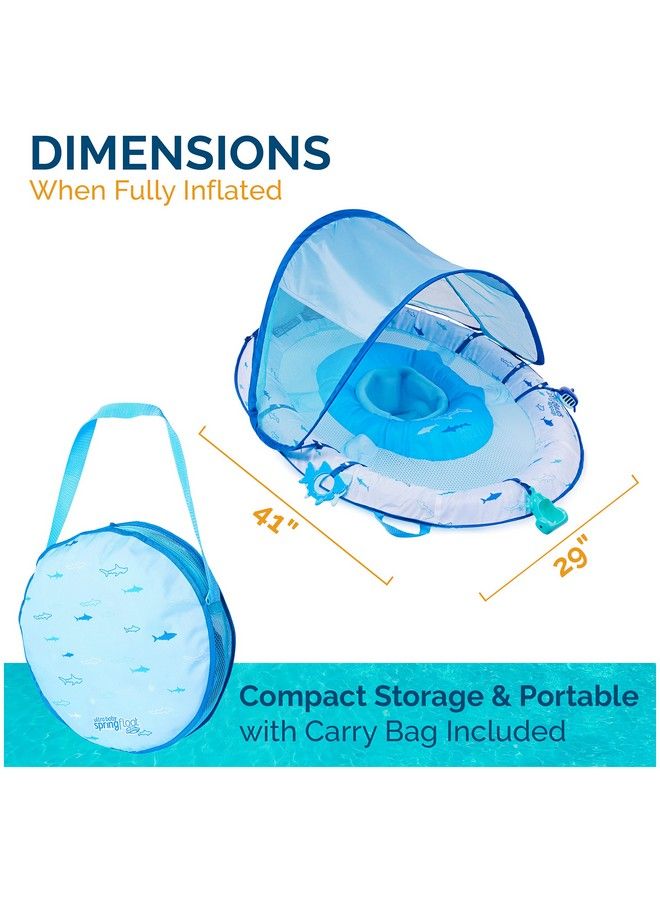 Ultra Baby Spring Float Premium Inflatable Baby Pool Float With Sun Canopy Fast Inflation & Carry Bag (924 Months) Shark Toys For Kids