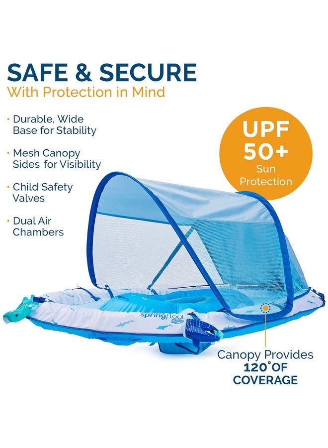 Ultra Baby Spring Float Premium Inflatable Baby Pool Float With Sun Canopy Fast Inflation & Carry Bag (924 Months) Shark Toys For Kids