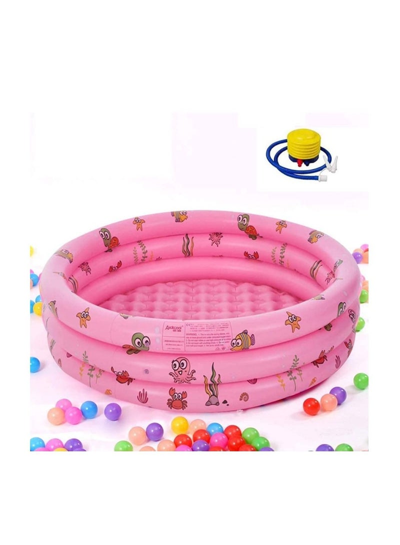 Inflatable Swimming Pool,Home Paddling Pool Family Lounge for Kids,Toddlers, Infant & Adult,51.2 * 15.7in Summer Water Party (Pink)