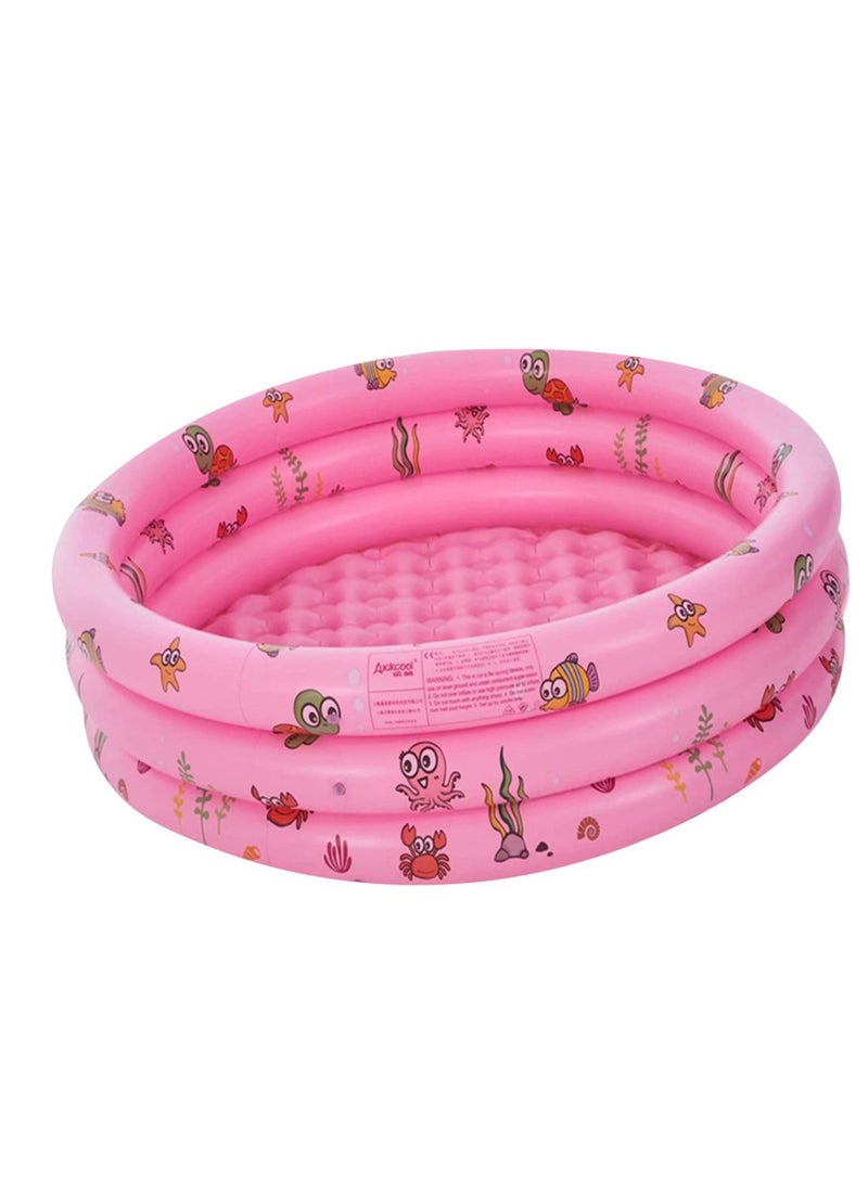 Inflatable Swimming Pool,Home Paddling Pool Family Lounge for Kids,Toddlers, Infant & Adult,51.2 * 15.7in Summer Water Party (Pink)