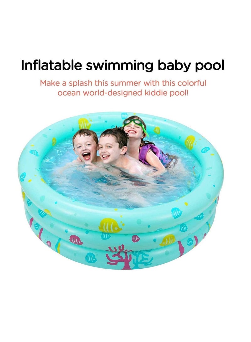 Fun Lounge Pool with Inflatable Safety Floor and Free Air Pump, The Palm Trees Snap Set Pool, Family Swimming Paddling Rectangular
