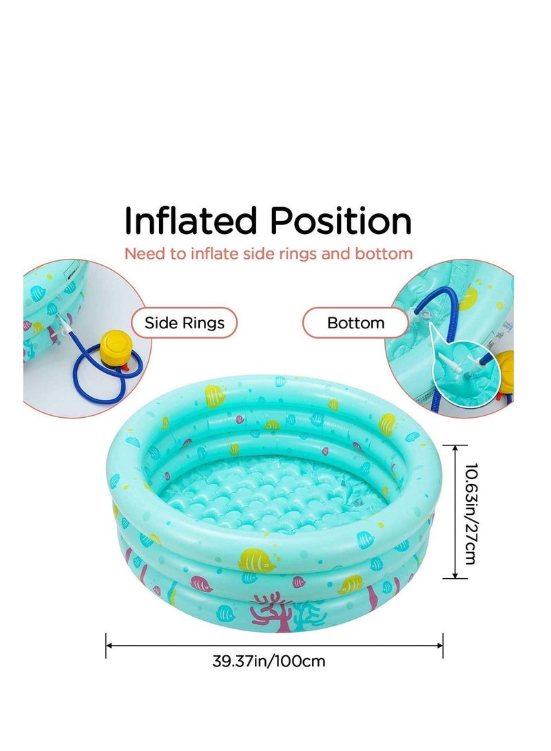 Fun Lounge Pool with Inflatable Safety Floor and Free Air Pump, The Palm Trees Snap Set Pool, Family Swimming Paddling Rectangular