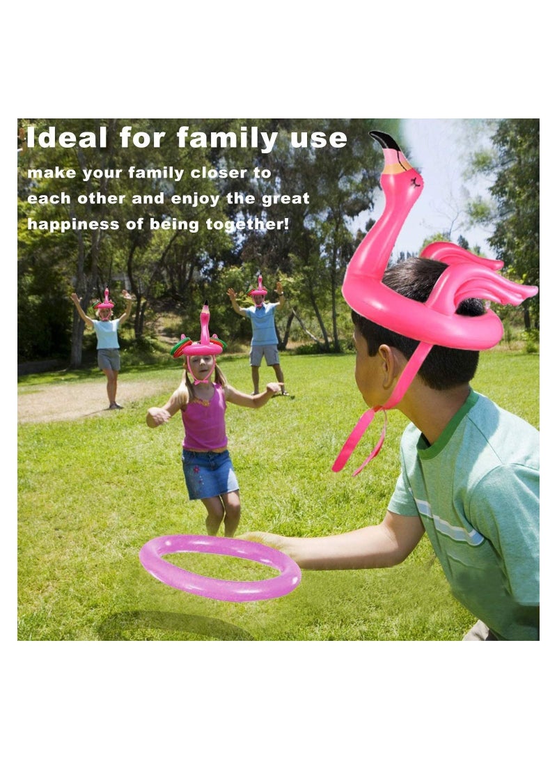 Inflatable Cactus Ring Toss Game Set Floating Swimming Includes Rings for Fiesta Party Pool Flamingo Toys Beach Balls Flying