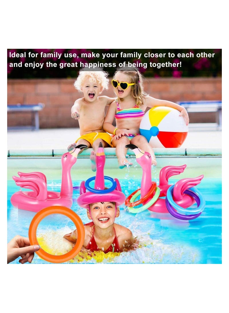 Inflatable Cactus Ring Toss Game Set Floating Swimming Includes Rings for Fiesta Party Pool Flamingo Toys Beach Balls Flying
