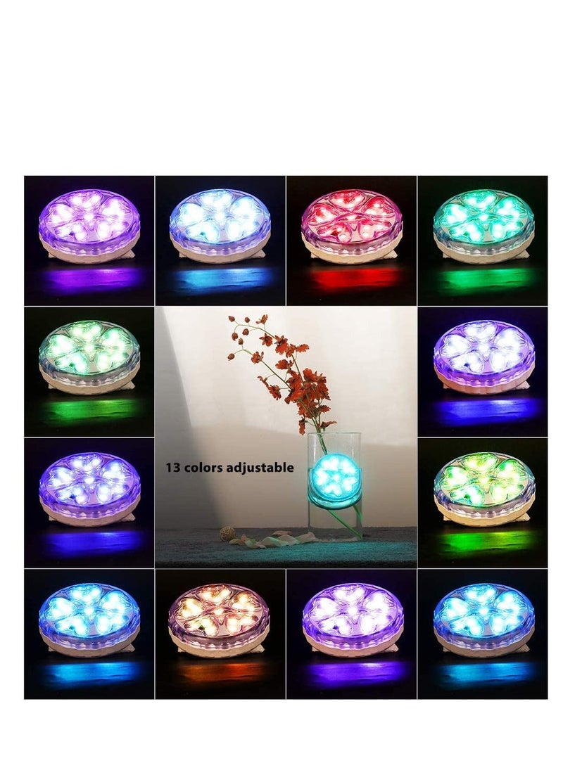 SYOSI Submersible Led Lights with Remote Hot Tub Bath Spa LED Color-Changing Magnetic Floating Pool Light Underwater for Vase Aquarium Decoration Camping 2 Pack