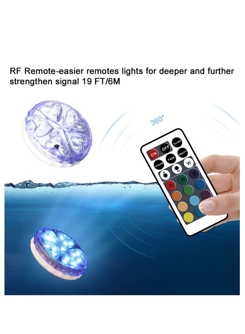SYOSI Submersible Led Lights with Remote Hot Tub Bath Spa LED Color-Changing Magnetic Floating Pool Light Underwater for Vase Aquarium Decoration Camping 2 Pack