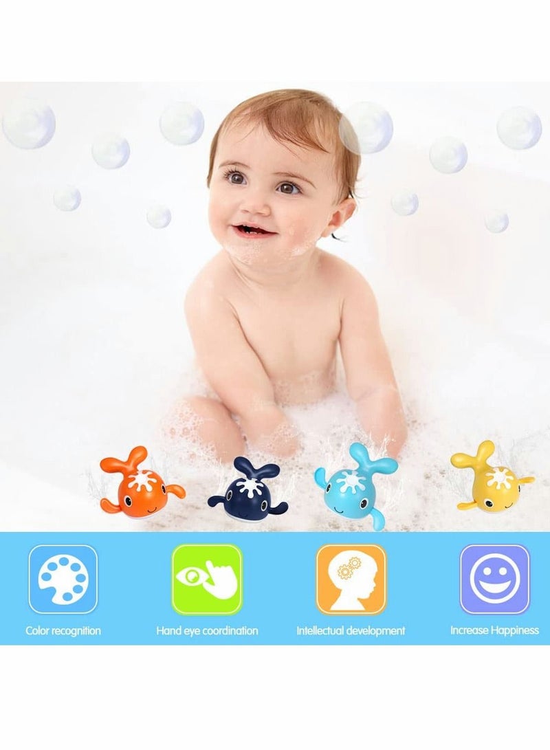 Bath Toys, Clockwork Swimming Whale, Magnetic Fishing Set with Rod, Infant Toddler Pool Bath, Bathtub Play, For Boys & Girls 3-9 Years Old, Gift Kids