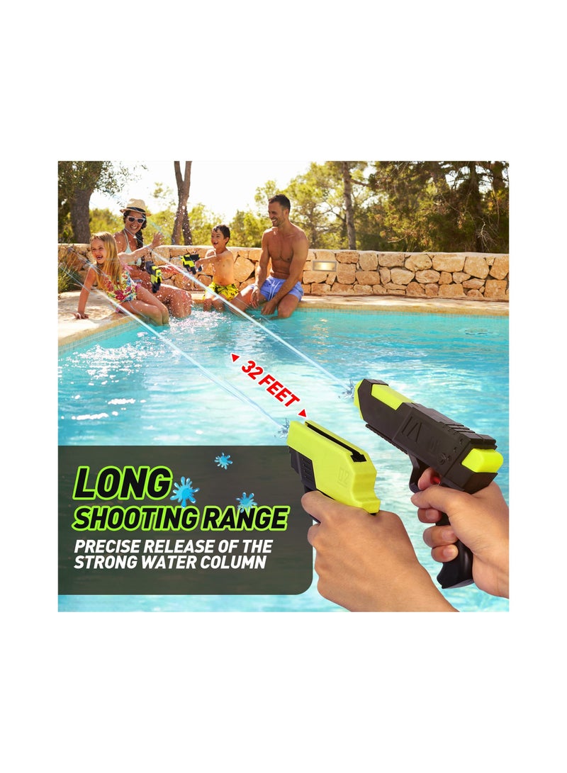 SYOSI 2 in 1 Squirt Guns, Manual Water Powerful Pool Gun Toys for Kids, Ages over 12, Green Space