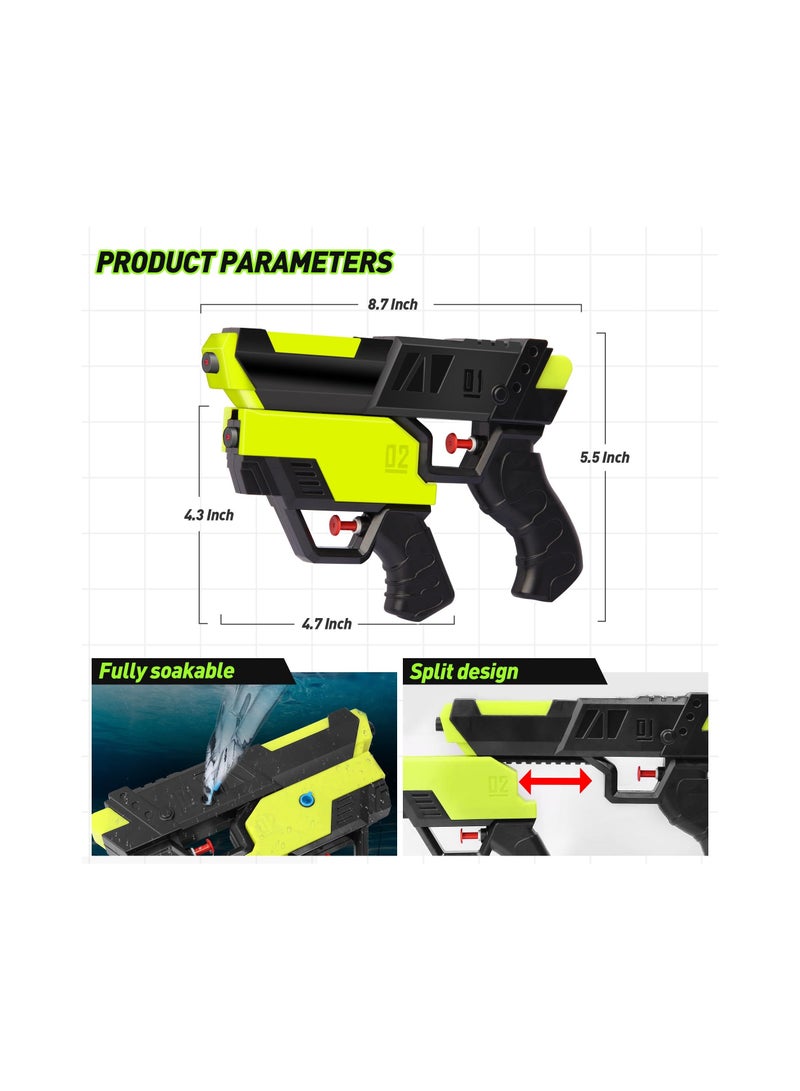 SYOSI 2 in 1 Squirt Guns, Manual Water Powerful Pool Gun Toys for Kids, Ages over 12, Green Space
