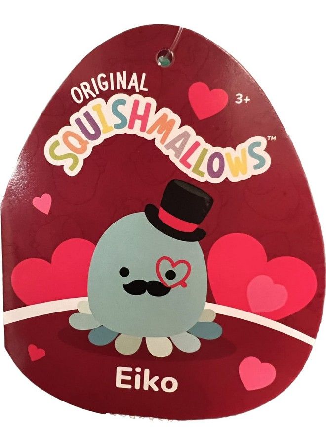 8 Inch Eiko The Octopus Plush With Heart And Top Hat Join The 2023 Valentine'S Day Squad Stuffed Animal Toys