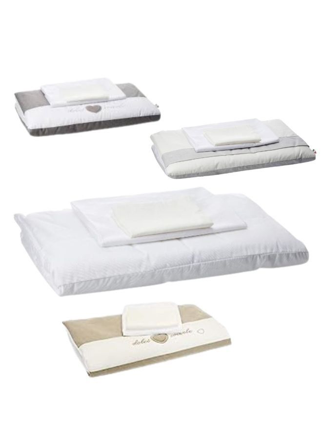 Baby Bedding Set, Warm Duvet And Cover, For Cot, Bassinet, Soft Pillowcase And Mattress Cover, 1.1 Kg, 4 Pcs - White