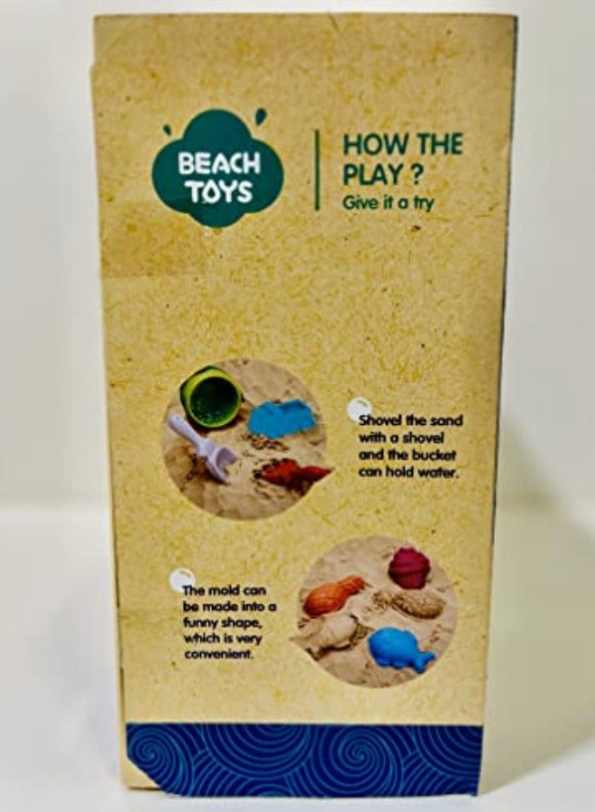 Wheat Straw Beach Toy Set for Kids - Birthday Gifts for Kids - Safe, Sustainable, Stylish and Sand-Ready - Great Gift for 3+ Years Boys and Girls