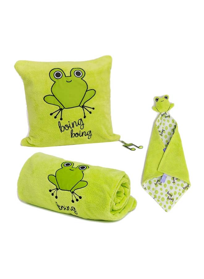 Cacha Frog Baby Receiving Blanket With Pillow & Security